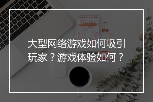 大型网络游戏如何吸引玩家？游戏体验如何？