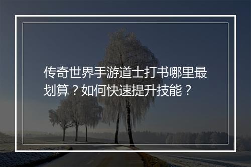 传奇世界手游道士打书哪里最划算？如何快速提升技能？