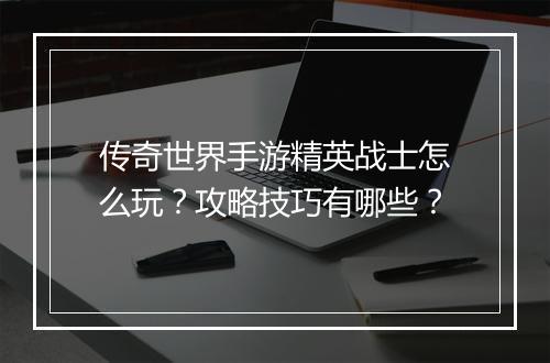 传奇世界手游精英战士怎么玩？攻略技巧有哪些？