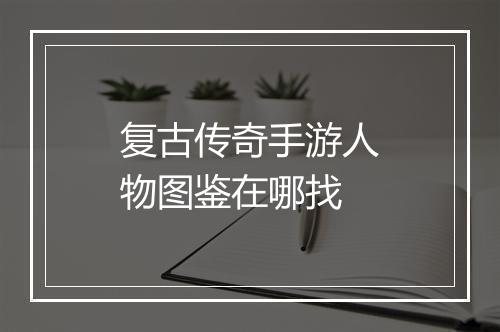 复古传奇手游人物图鉴在哪找
