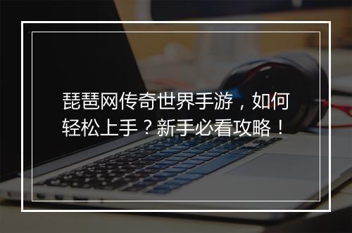 琵琶网传奇世界手游，如何轻松上手？新手必看攻略！