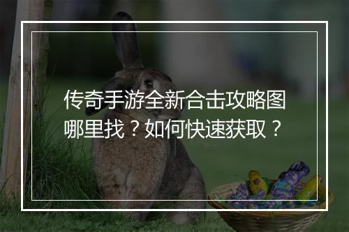 传奇手游全新合击攻略图哪里找？如何快速获取？
