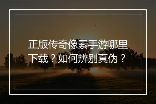 正版传奇像素手游哪里下载？如何辨别真伪？