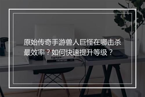 原始传奇手游兽人巨怪在哪击杀最效率？如何快速提升等级？