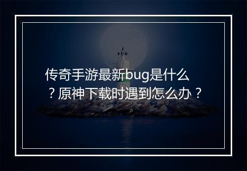 传奇手游最新bug是什么？原神下载时遇到怎么办？