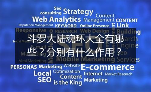 斗罗大陆魂环大全有哪些？分别有什么作用？