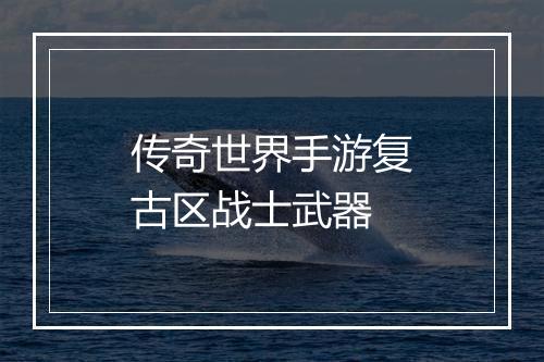 传奇世界手游复古区战士武器