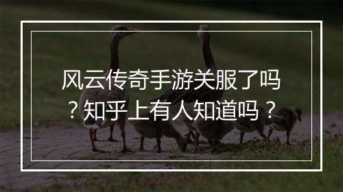 风云传奇手游关服了吗？知乎上有人知道吗？