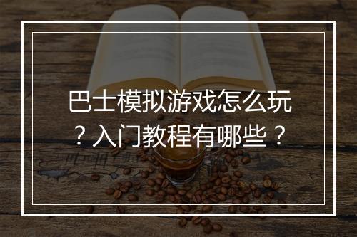 巴士模拟游戏怎么玩？入门教程有哪些？