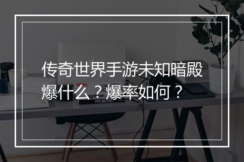 传奇世界手游未知暗殿爆什么？爆率如何？