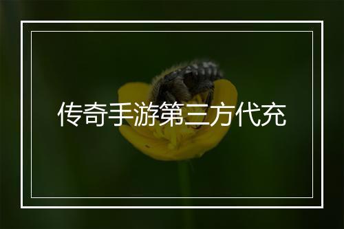 传奇手游第三方代充