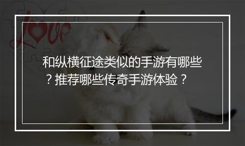 和纵横征途类似的手游有哪些？推荐哪些传奇手游体验？
