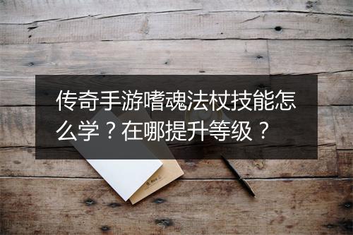 传奇手游嗜魂法杖技能怎么学？在哪提升等级？