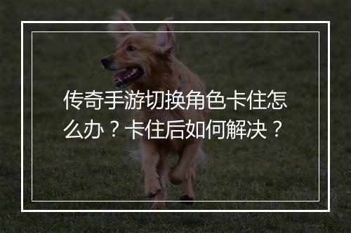 传奇手游切换角色卡住怎么办？卡住后如何解决？