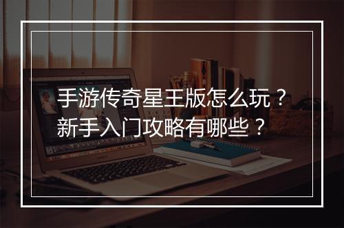 手游传奇星王版怎么玩？新手入门攻略有哪些？
