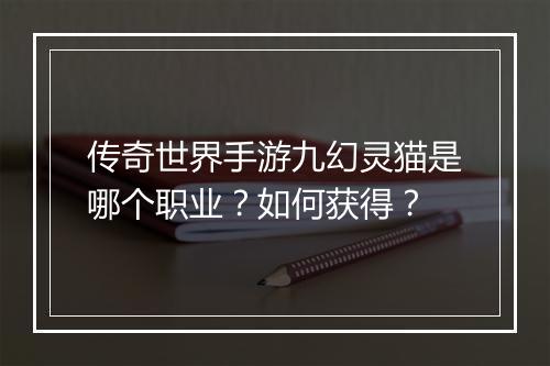 传奇世界手游九幻灵猫是哪个职业？如何获得？