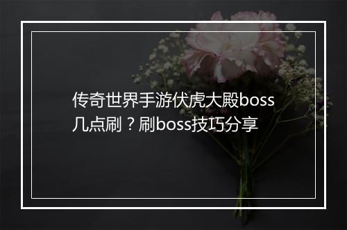 传奇世界手游伏虎大殿boss几点刷？刷boss技巧分享