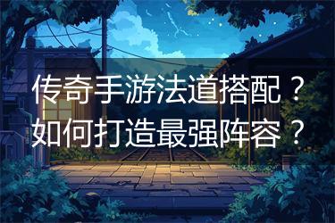 传奇手游法道搭配？如何打造最强阵容？