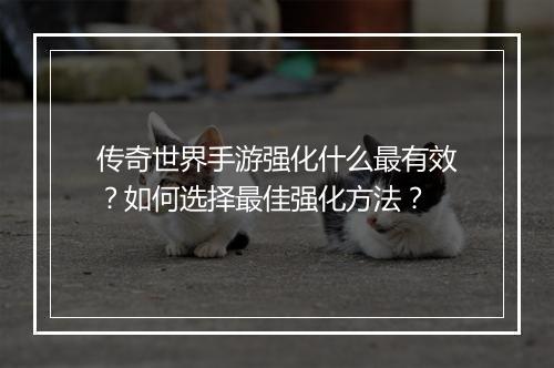 传奇世界手游强化什么最有效？如何选择最佳强化方法？