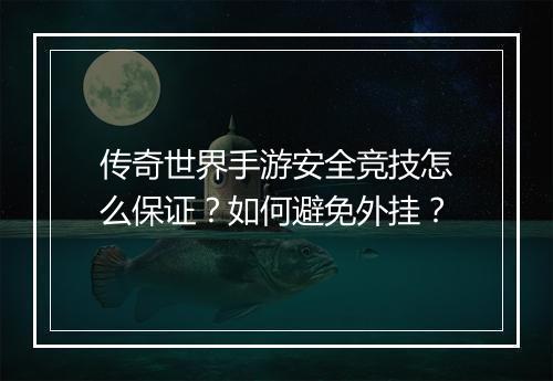 传奇世界手游安全竞技怎么保证？如何避免外挂？