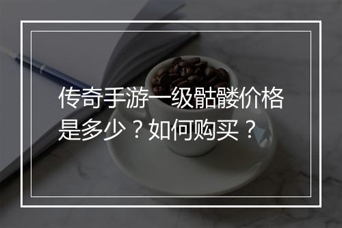 传奇手游一级骷髅价格是多少？如何购买？