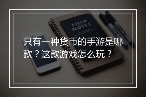 只有一种货币的手游是哪款？这款游戏怎么玩？