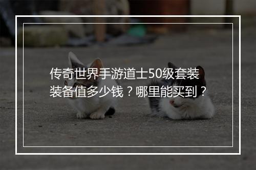 传奇世界手游道士50级套装装备值多少钱？哪里能买到？