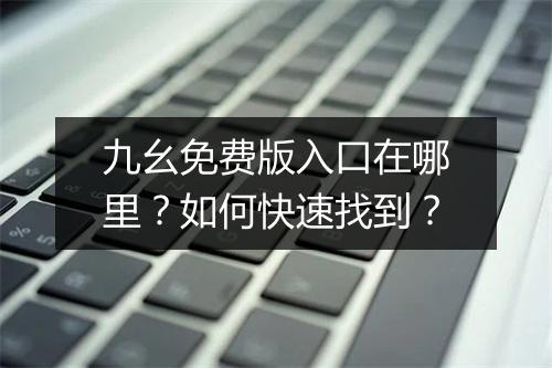 九幺免费版入口在哪里？如何快速找到？