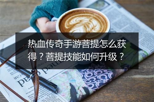 热血传奇手游菩提怎么获得？菩提技能如何升级？