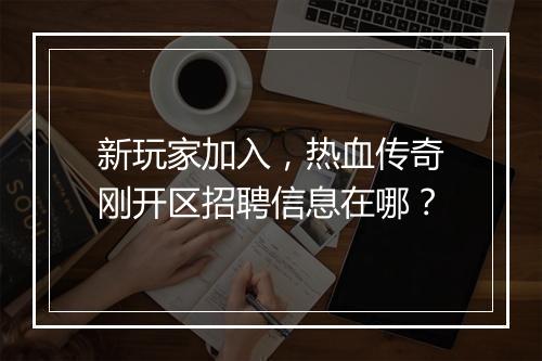 新玩家加入，热血传奇刚开区招聘信息在哪？