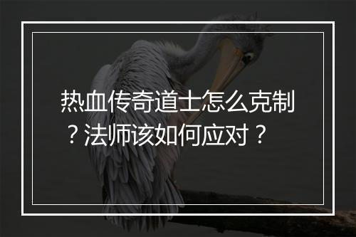 热血传奇道士怎么克制？法师该如何应对？