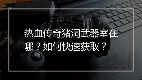 热血传奇猪洞武器室在哪？如何快速获取？