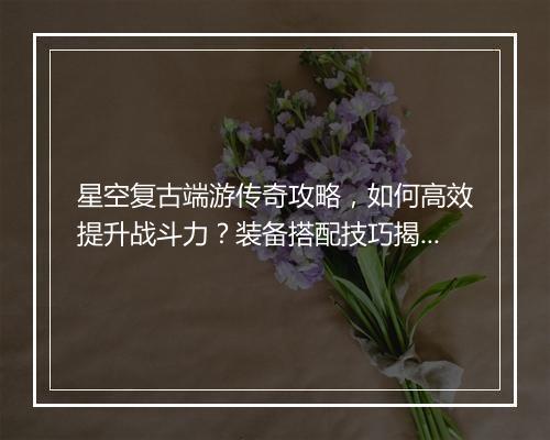 星空复古端游传奇攻略，如何高效提升战斗力？装备搭配技巧揭秘？