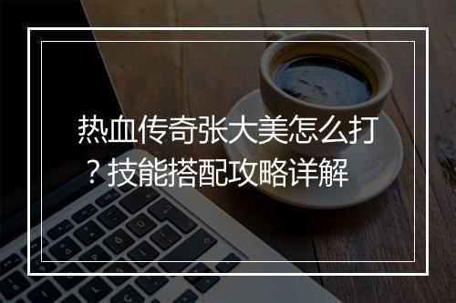 热血传奇张大美怎么打？技能搭配攻略详解