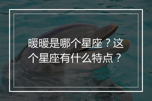 暖暖是哪个星座？这个星座有什么特点？