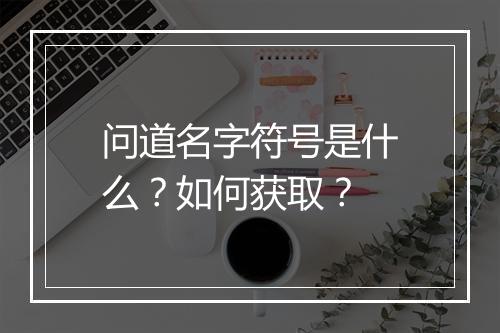 问道名字符号是什么？如何获取？