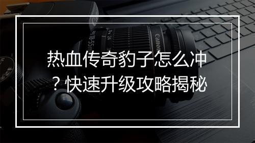 热血传奇豹子怎么冲？快速升级攻略揭秘
