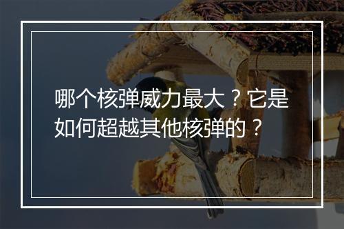 哪个核弹威力最大？它是如何超越其他核弹的？