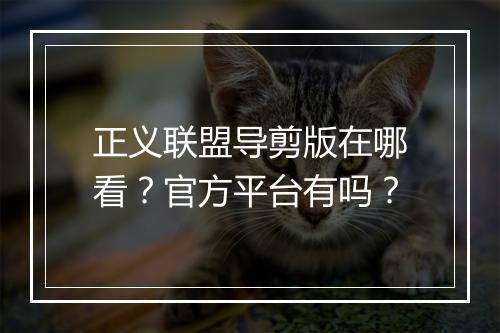 正义联盟导剪版在哪看？官方平台有吗？