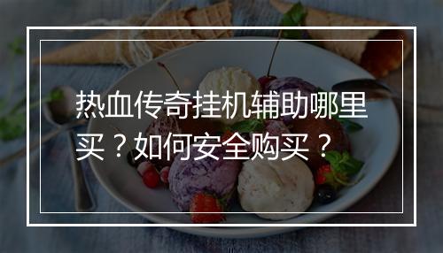热血传奇挂机辅助哪里买？如何安全购买？
