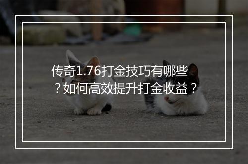 传奇1.76打金技巧有哪些？如何高效提升打金收益？