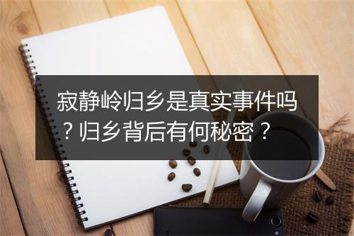 寂静岭归乡是真实事件吗？归乡背后有何秘密？