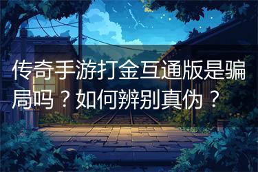 传奇手游打金互通版是骗局吗？如何辨别真伪？