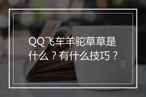QQ飞车羊驼草草是什么？有什么技巧？