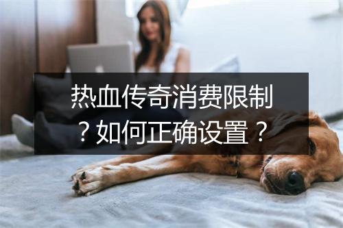 热血传奇消费限制？如何正确设置？