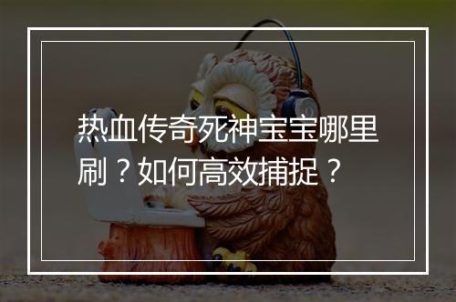 热血传奇死神宝宝哪里刷？如何高效捕捉？