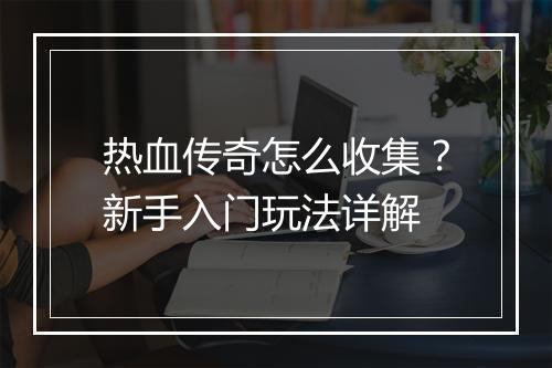 热血传奇怎么收集？新手入门玩法详解