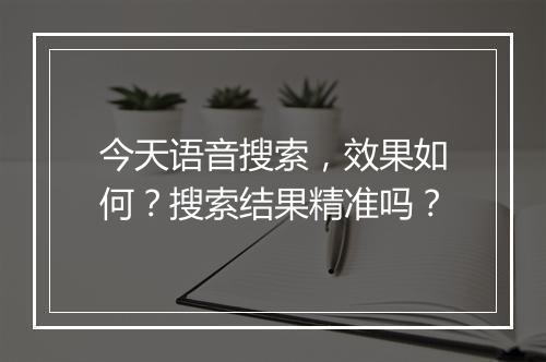 今天语音搜索，效果如何？搜索结果精准吗？