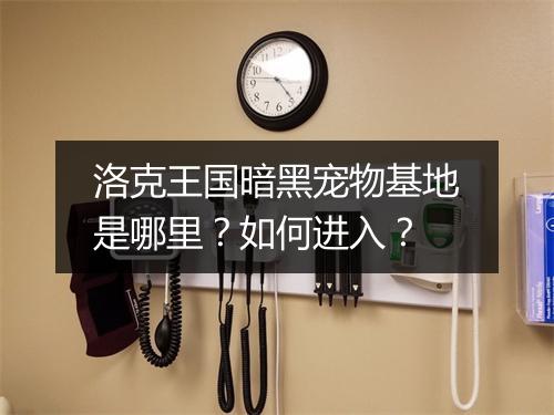 洛克王国暗黑宠物基地是哪里？如何进入？