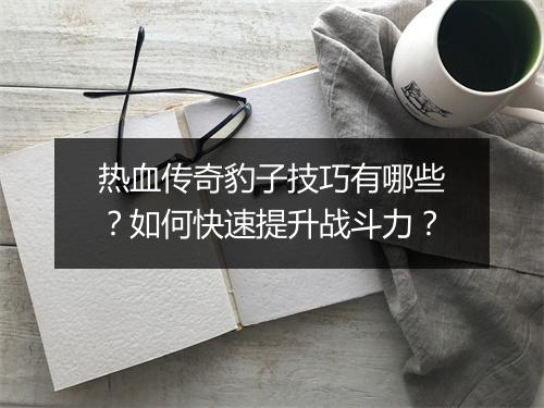 热血传奇豹子技巧有哪些？如何快速提升战斗力？